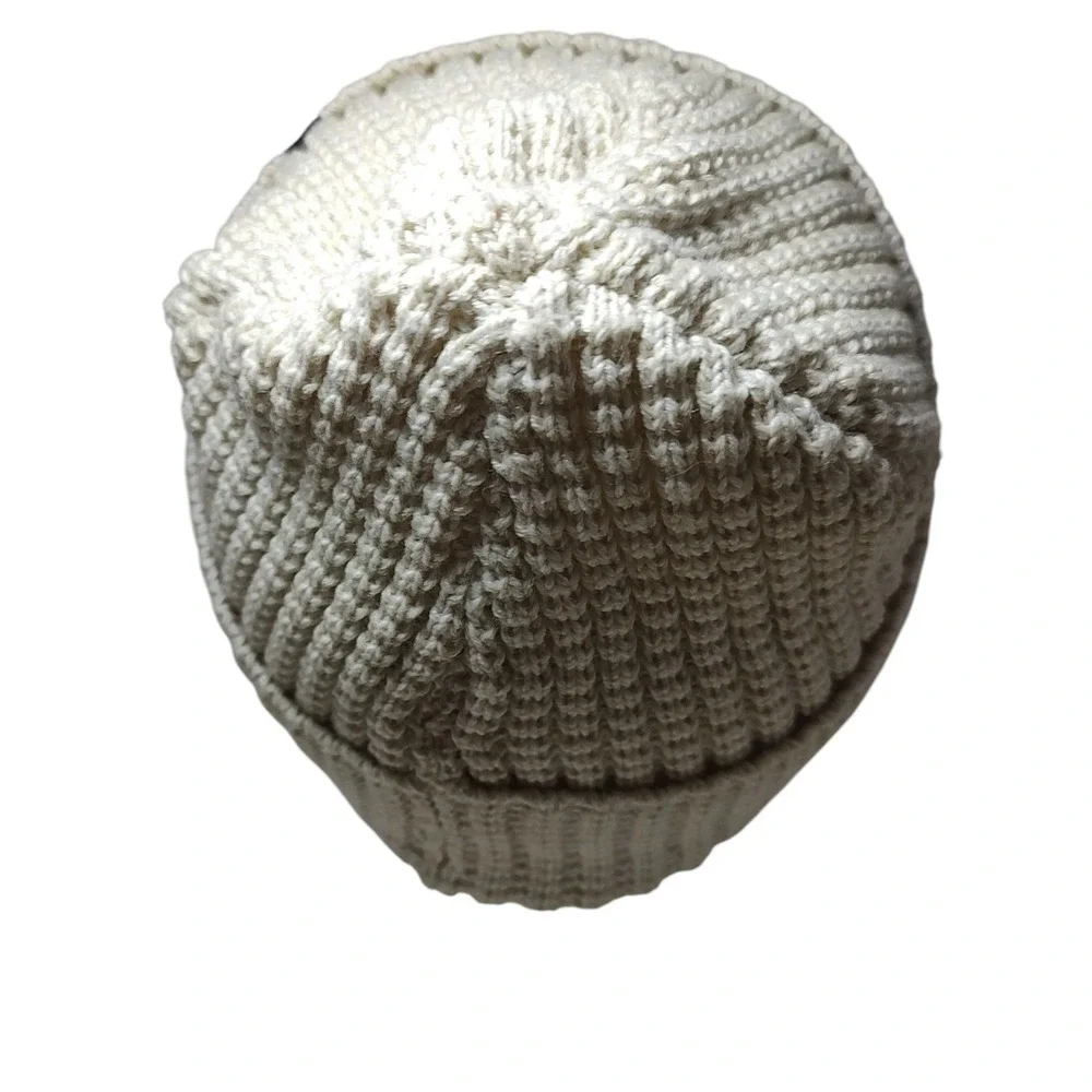 Mountain Hardware Beanie Hat Mini Cable Knit Beige Womens One Size‎ Wool Blend